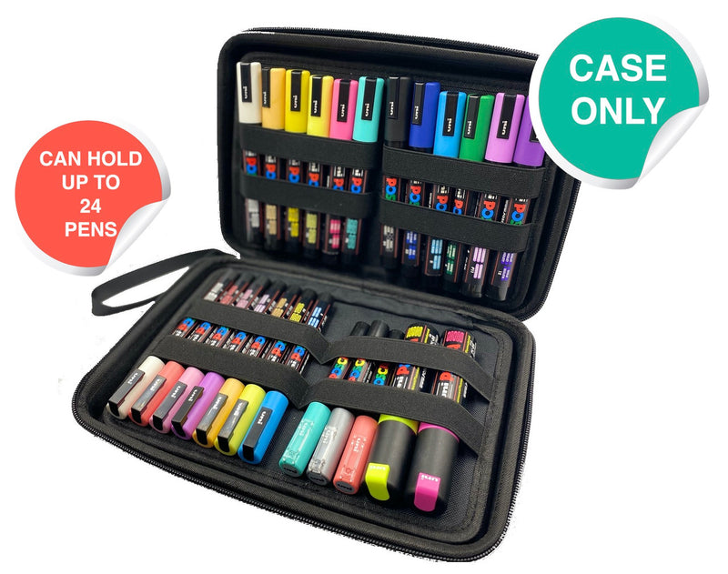 POSCA small storage case open showing elastic marker loops