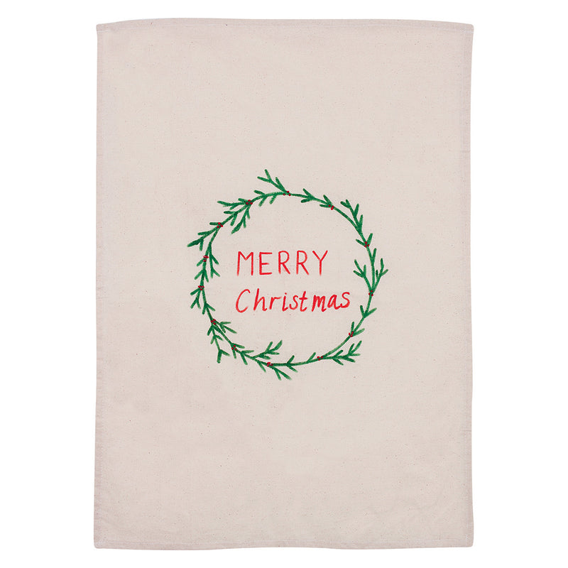 Calico tea towel 52.5 x 72cm, folded tea towel
