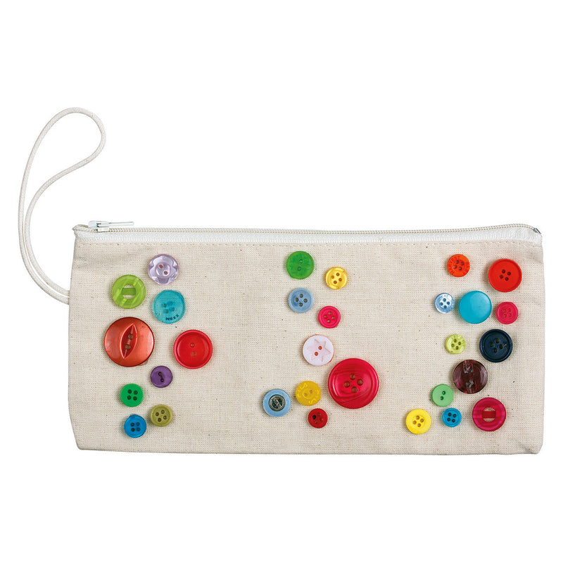 Calico all-purpose zip case 9 x 21cm, case laid flat