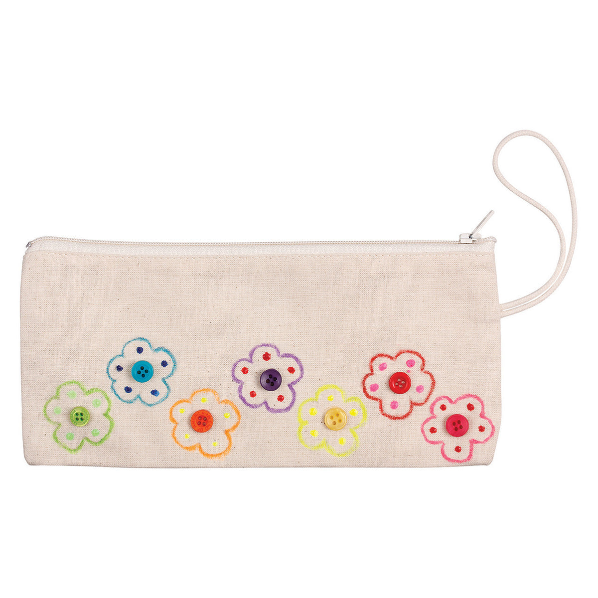 Calico all-purpose zip case 9 x 21cm, second view of the plain case