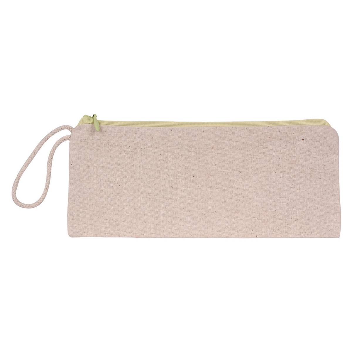 Calico all-purpose zip case 9 x 21cm, plain case ready to decorate