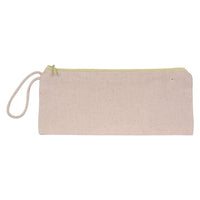 Calico all-purpose zip case 9 x 21cm, plain case ready to decorate