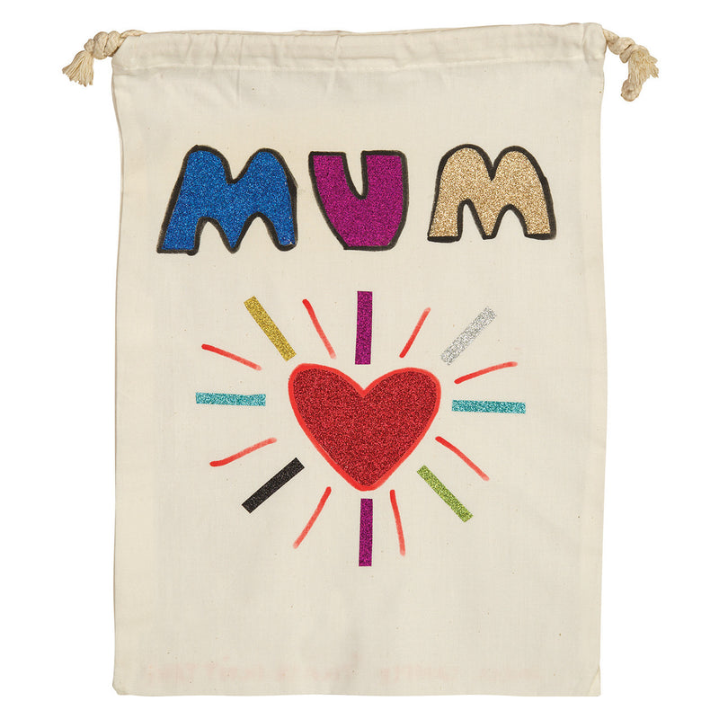 Calico library bag 33 x 44cm, bag with drawstring pulled closed