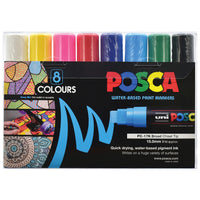 POSCA PC-17K wallet of 8 assorted colours with extra broad tips