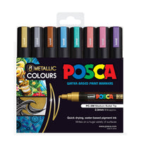 POSCA PC-5M metallic wallet of 8 in packaging