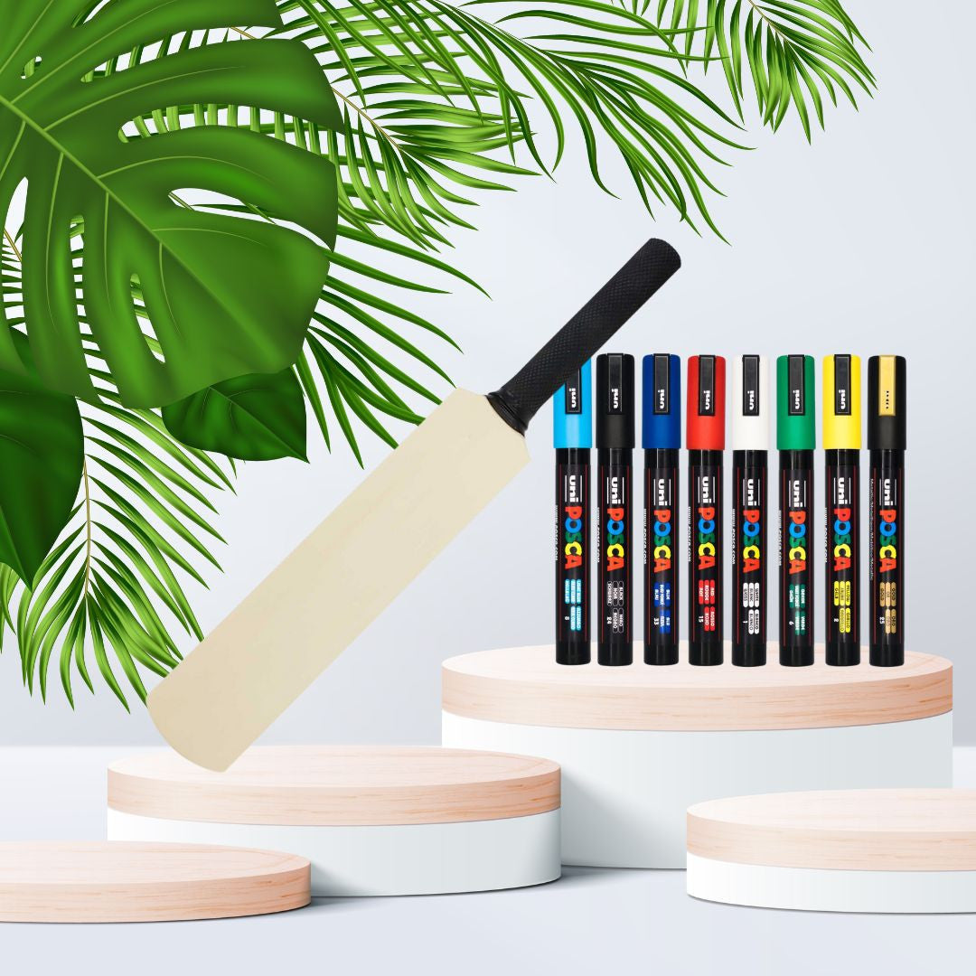 Blank mini wooden cricket bat from the PoscART bundle
