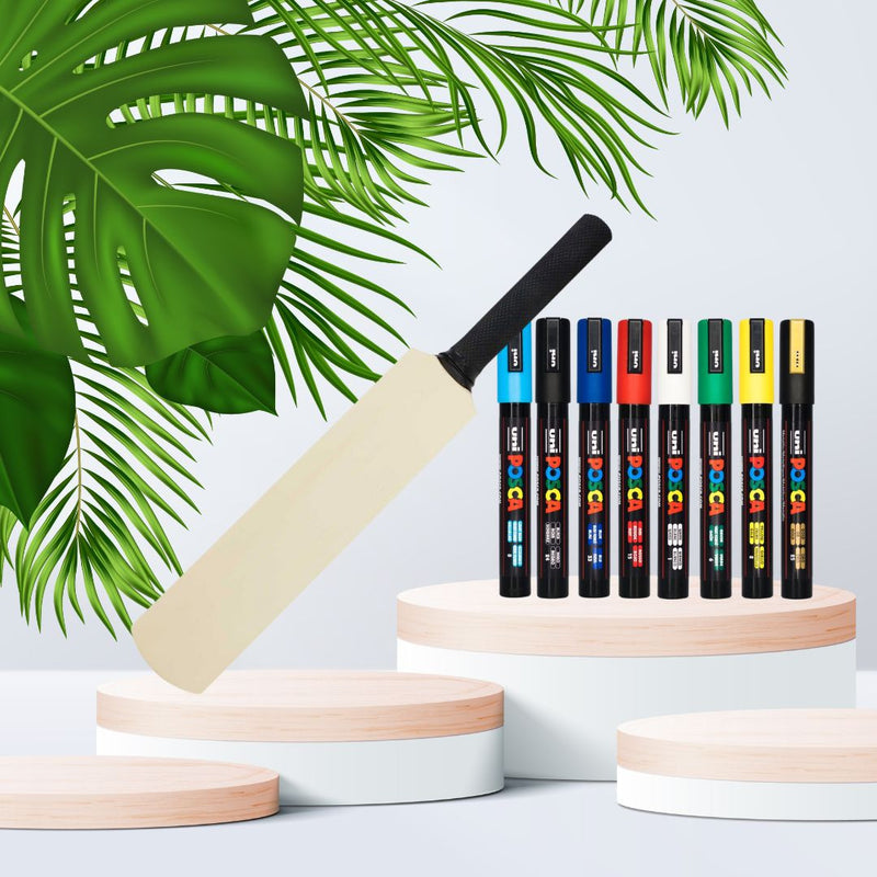 Blank mini wooden cricket bat from the PoscART bundle