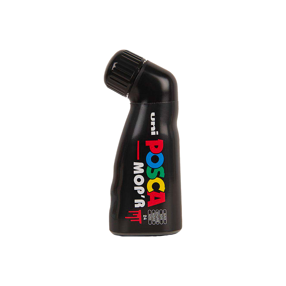 POSCA MOP'R PCM-22 black marker showing the ergonomic body and foam tip