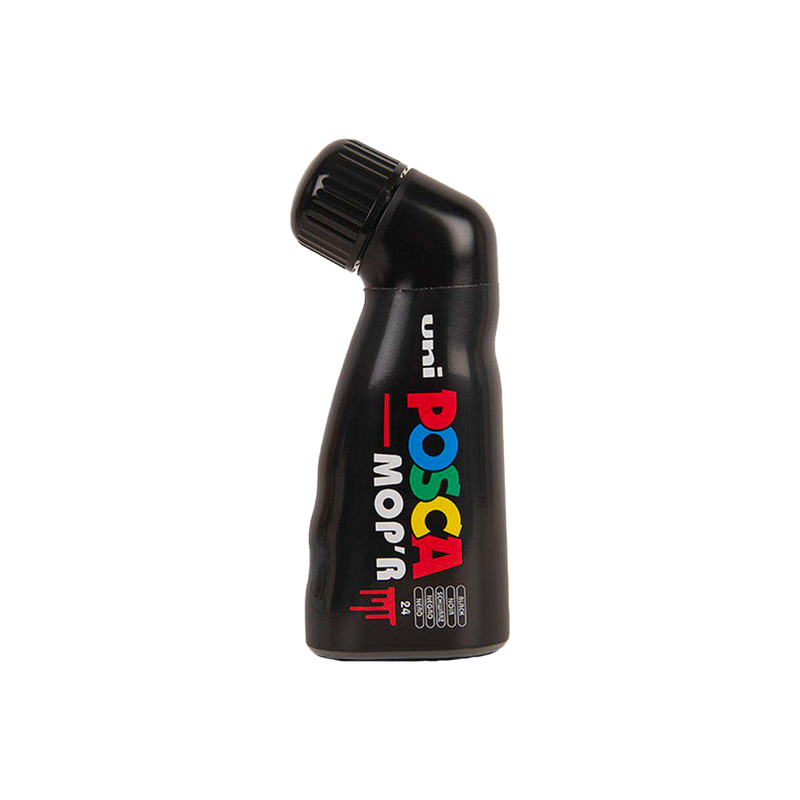 POSCA MOP'R PCM-22 black marker showing the ergonomic body and foam tip