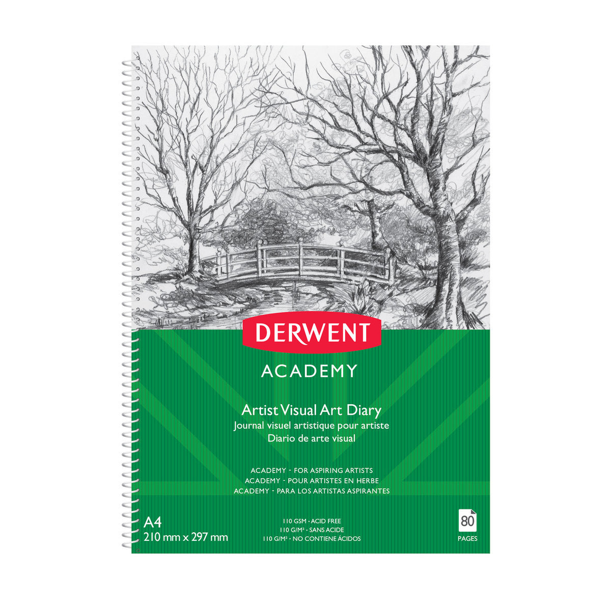 Derwent Academy Visual Art Diary A4 portrait 80 pages, front cover