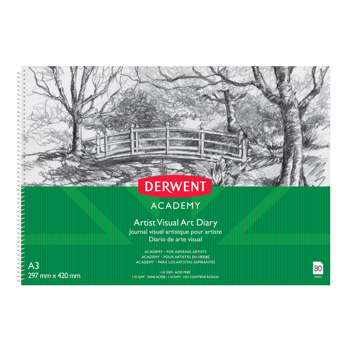 Derwent Academy Visual Art Diary A3 landscape 80 pages, front cover
