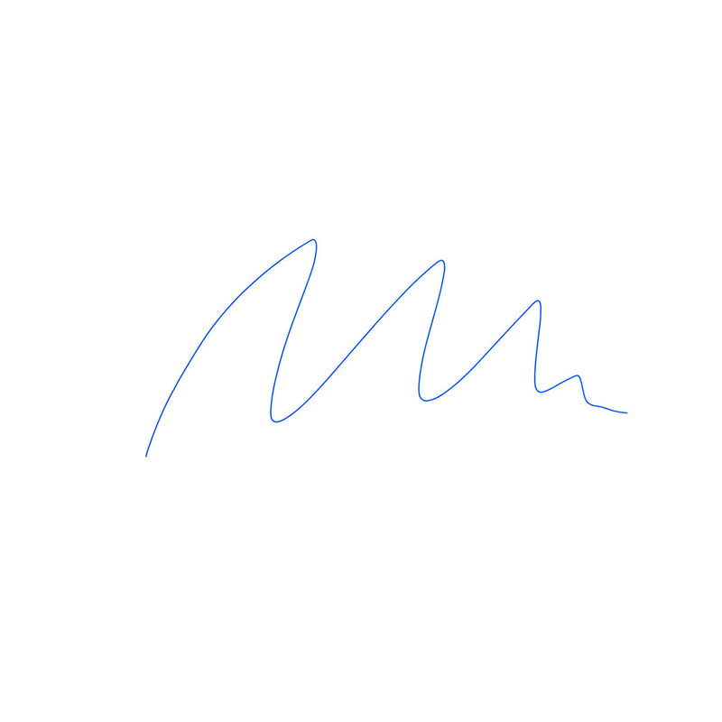 POSCA PC-1MR blue paint stroke on white paper showing the 0.7mm line