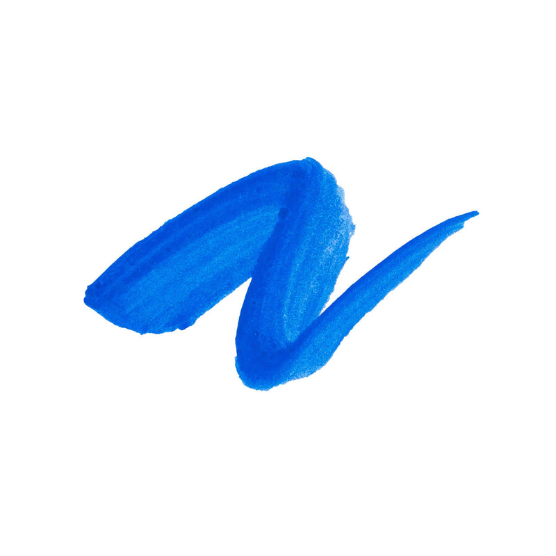 POSCA PCF-350 blue brush stroke on white paper showing the 1 to 10mm line