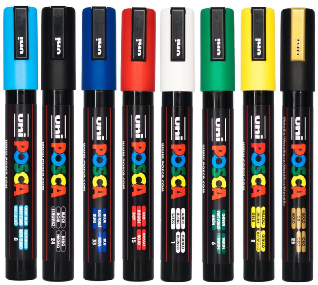 PoscART Posca PC-5M Paint Marker Pens Aussie Spirit Tones Colour Set Of 8