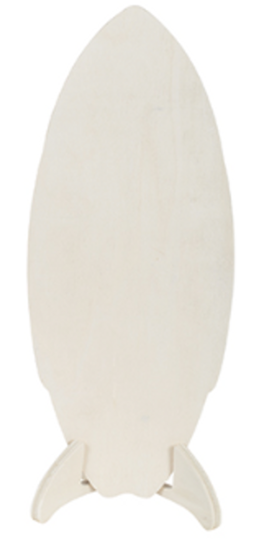 Blank Wooden Plywood Surfboard with Stand For Art to Posca Your Own Custom Surfboard